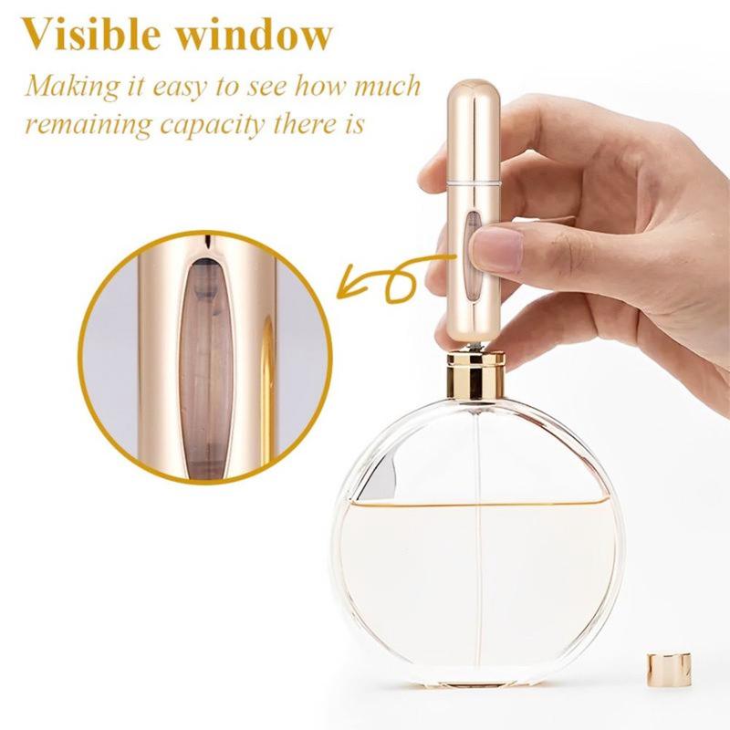 5PCS Mini Portable Perfume Bottles Travel Refillable Spray Bottle, Essentials Pocket Perfume Mist Spray Bottle Canister Organiser Christmas Gifts