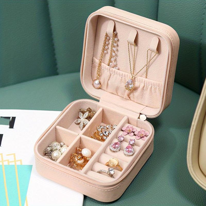 Portable Travel Jewelry Storage Box, Jewelry Organizer, Jewelry Storage Box for Earrings, Rings, Necklaces, Desk Organizer for Home Office