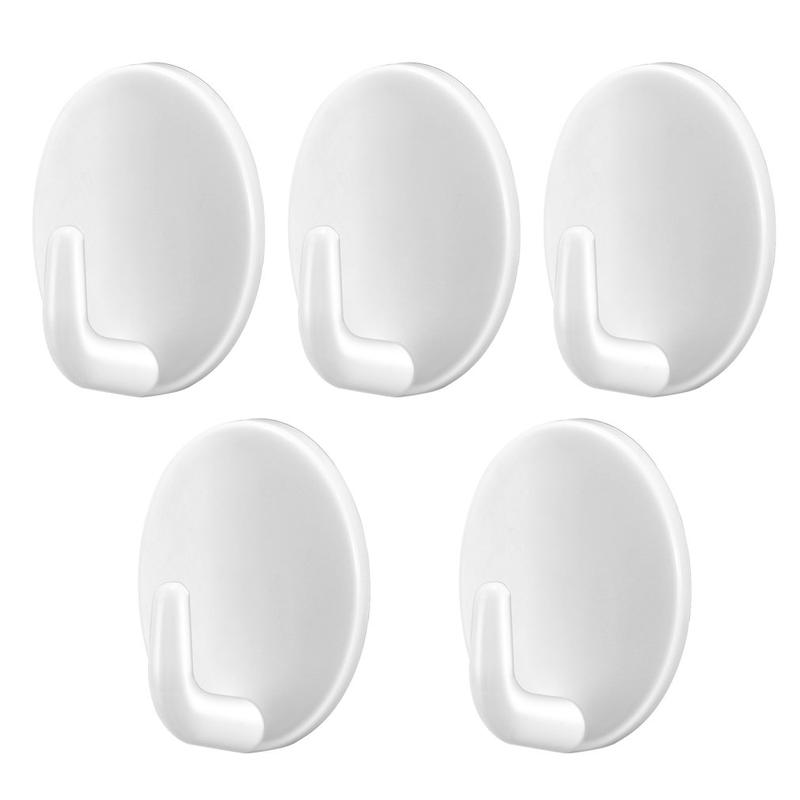 (5pcs*3)Designed Exquisitly Small Hook White Color Sturdy Hanging Clothes Portable Wall Adhesive Hook