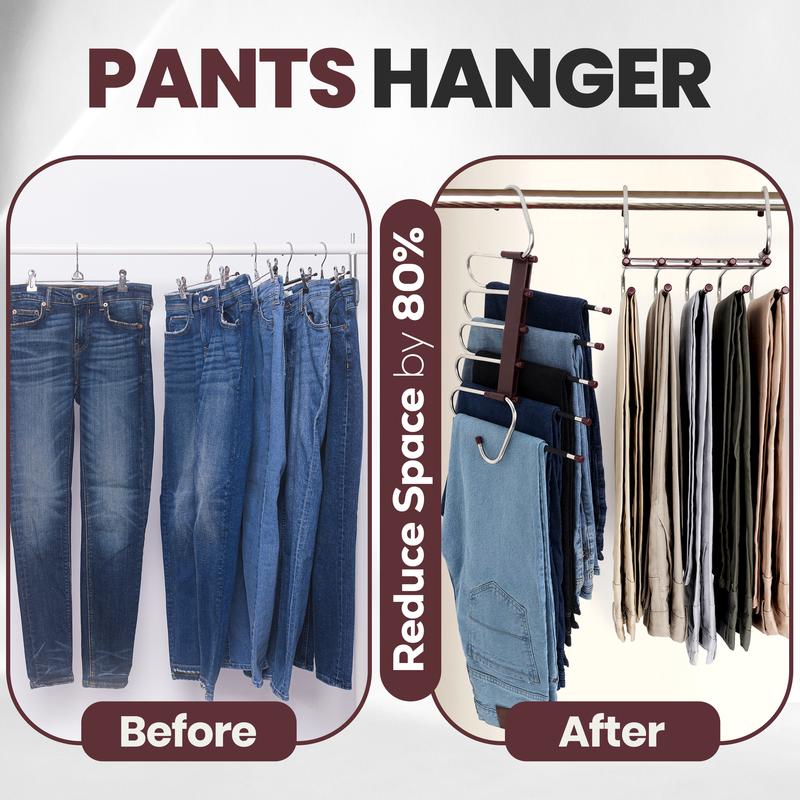 Utopia Home Pants Hanger, Non Slip Jeans Hanger, Grey Closet Hangers, Storage and Organization, Anti Slip Design Lightweight Organiser Pack Stainless