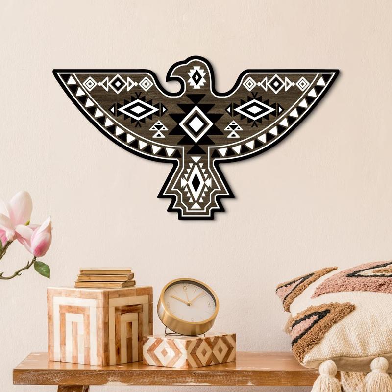 Eagle Shaped Wooden Sign, 1 Count Wall Art Decor, Wall Decor for Home Farmhouse Coffee Shop Living Room Office Studio Bar Pub Cafe Club