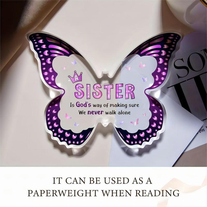 Butterfly Shaped Acrylic Ornament, Creative Sister Gift, Sister Birthday Gift, Unique Sister Gift, Gift for Sister, Wedding Gift