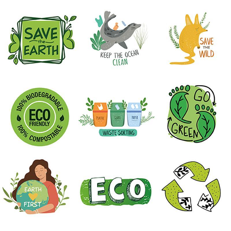 Earth Day Themed Sticker, 50pcs set Waterproof Self Adhesive Decor Paper, Decor Sticker for Gift Greeting Card Water Bottle Laptop Phone