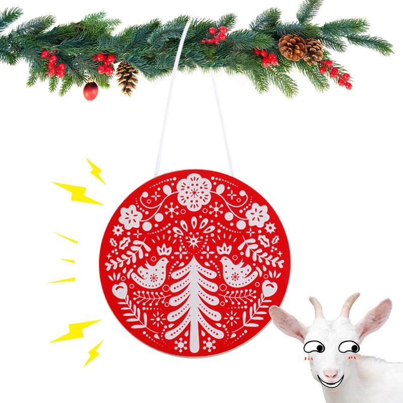 Prank Goat Scream Ornament Ornament, 1 Count Wooden Hanging Christmas Tree Holiday Party Decoration, Surprise Ornament for Home Party Decor