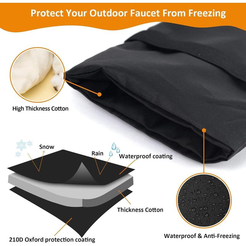 Outdoor faucet cover, upgraded and thickened 8.7-inch x 5.5-inch external insulated faucet cover, used for winter antifreeze, reusable