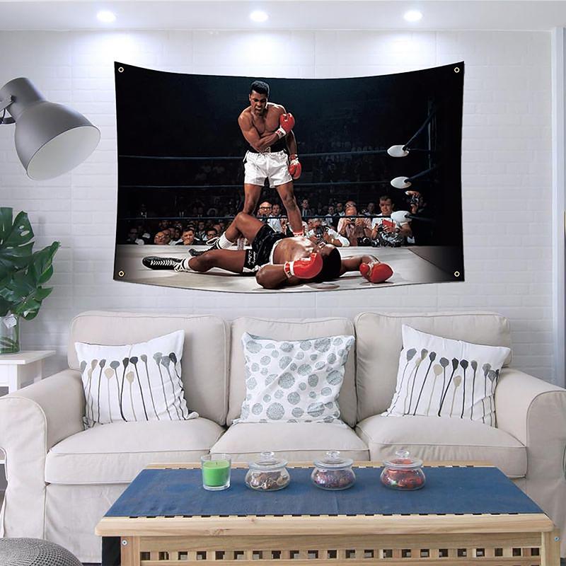 Muhammadd Ali Boxing Sports 3x5Ft Flag Tapestry for Wall Hanging College Dorm Room Man Cave Decorations Bedroom Living Room Banner