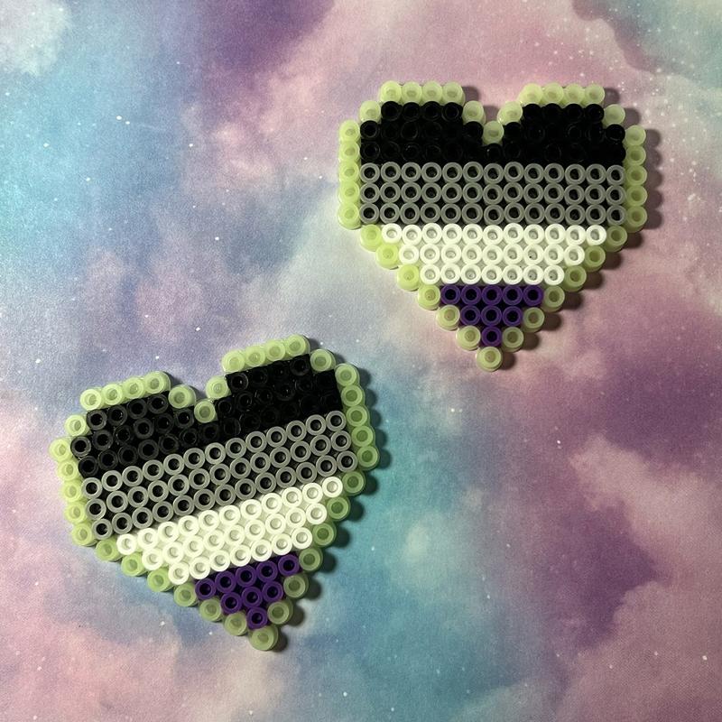 Pride Heart Perler Kandi Fridge Locker Magnet