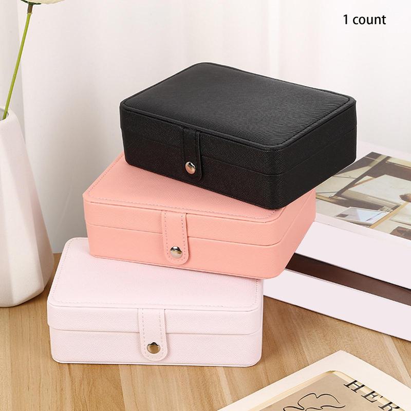 Double Layer Jewelry Storage Box, 1 Count Portable Jewelry Organizer with Lid, Jewelry Storage Box for Earrings, Rings, Necklaces, Bracelets, Home Organizer