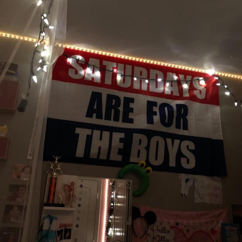 Letter Pattern Flag, Saturdays Are for The Boys Slogan Flag, Party Decorative Banner, Hanging Banner for Home Party Decoration