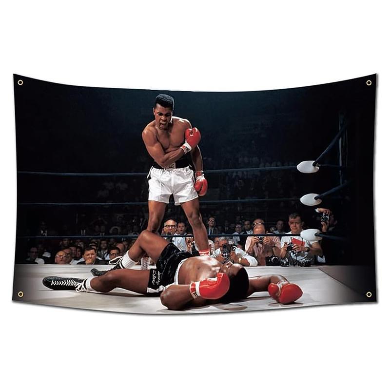 Muhammadd Ali Boxing Sports 3x5Ft Flag Tapestry for Wall Hanging College Dorm Room Man Cave Decorations Bedroom Living Room Banner