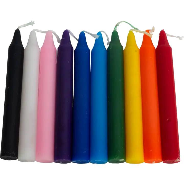 10 Pack 4 Inch Chime Candles Variety Pack Spell Ritual Candles 10 Colors Unscented