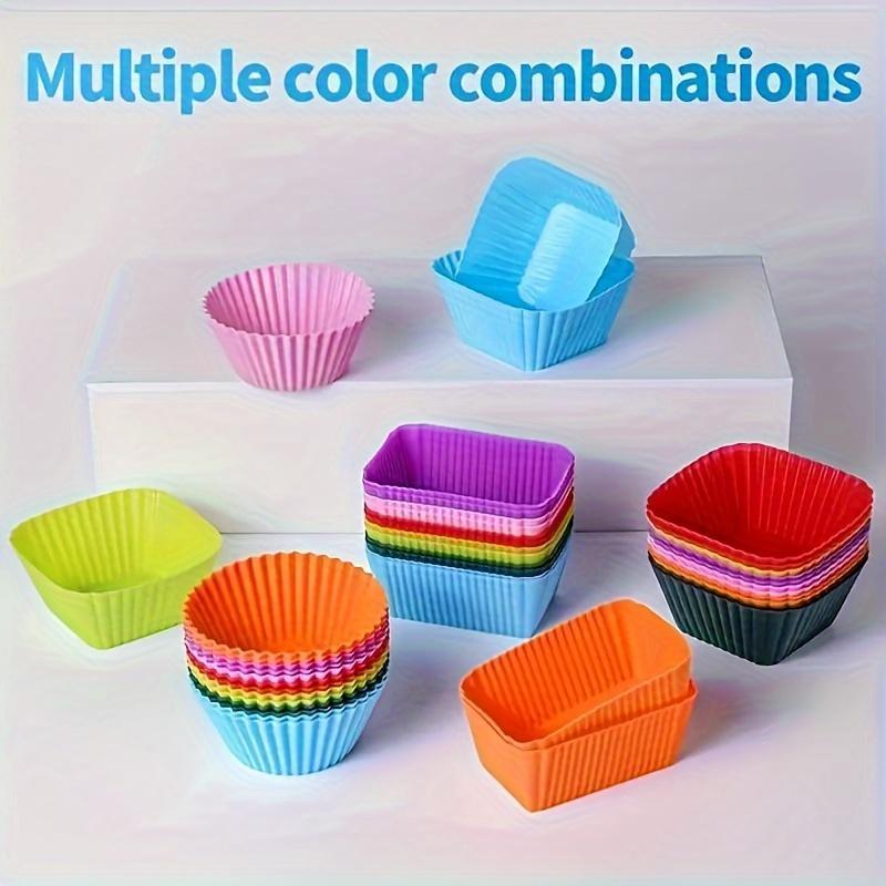 Silicone Muffin Cups & Fruit Forks without Lunch Box, 40pcs set Lunch Box Dividers, Durable, Reusable Baking Tools, Suitable for Home Party Camping Picnic, 2024 Kitchen Gadgets, Fall Decor