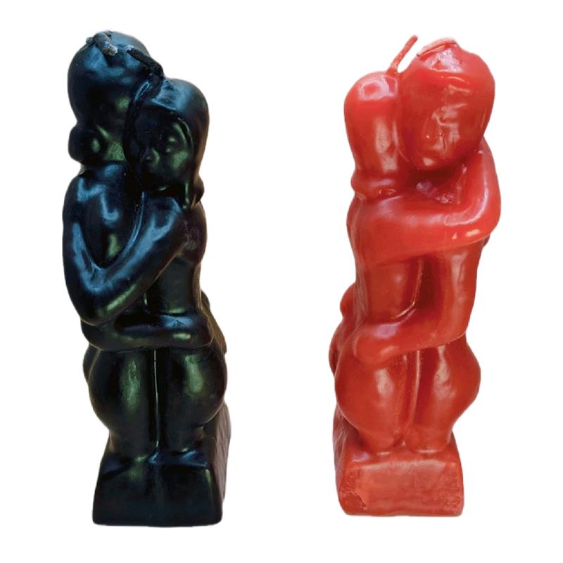 Passionate Couple Ritual Candles in Red or Black