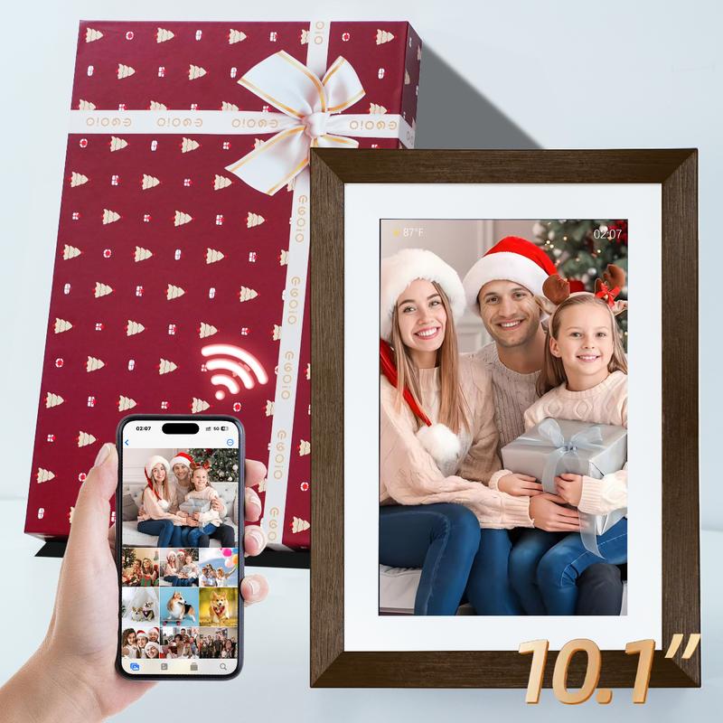 Christmas Gift WiFi Digital Touchscreen Photo Frame with Gift Box, 1280 * 800IPS HD Cloud Smart Digital Photo Frame,32GB Storage, Wall Mountable, Auto-Rotate,Easy to Share Photos or Videos via Biu Frame APP