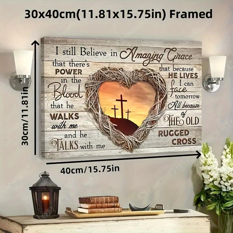 Wood Framed Canvas, Sunset Painting, God Landscape Canvas, Into The Arms Of Jesus, Gift For Christian, Ready To Hang Decor Religious Ornaments Wooden