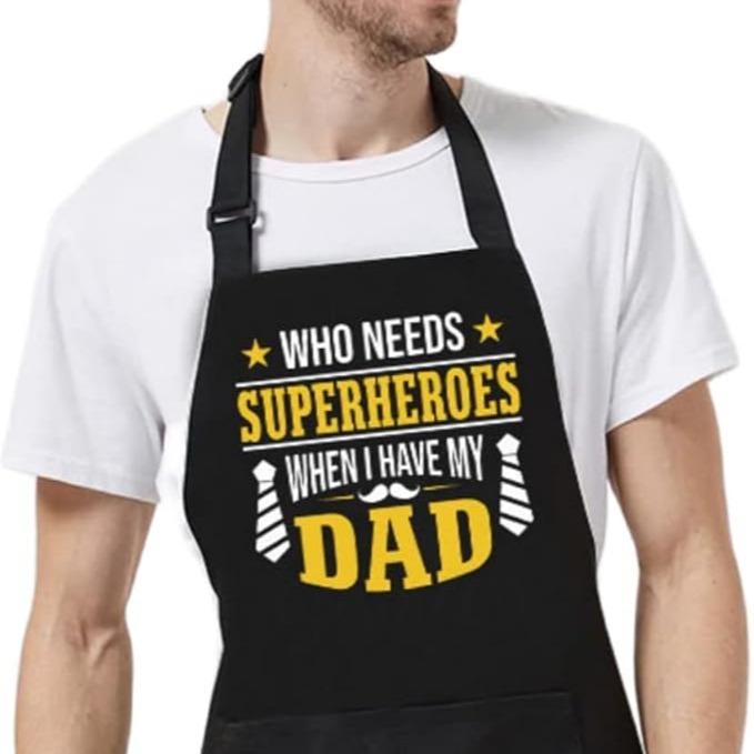 Drawelry Funny Aprons for Men Dad: Birthday Gifts Grill Cooking BBQ Waterproof Apron for Dad, Adjustable Neck Strap Kitchen Baking