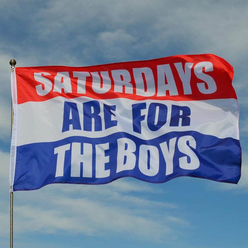 Letter Pattern Flag, Saturdays Are for The Boys Slogan Flag, Party Decorative Banner, Hanging Banner for Home Party Decoration