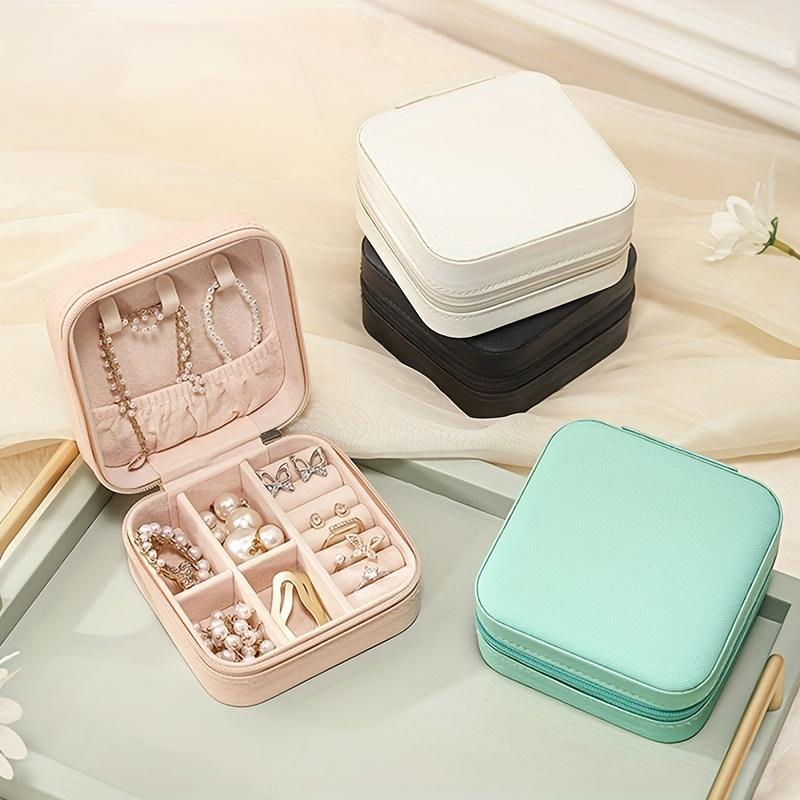 Portable Travel Jewelry Storage Box, Jewelry Organizer, Jewelry Storage Box for Earrings, Rings, Necklaces, Desk Organizer for Home Office