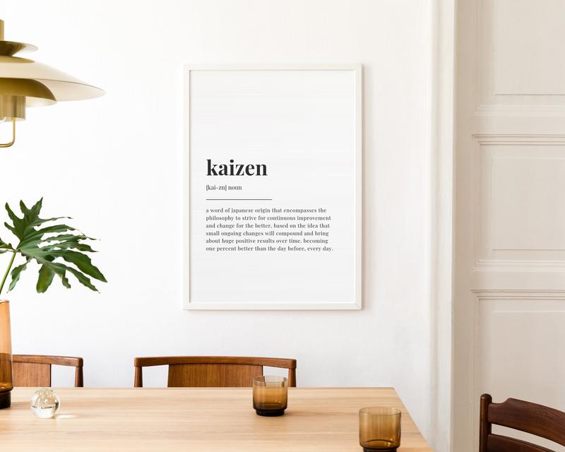 Kaizen Definition Print Poster Prints No Framed, Gifts For Family Friend, Bedroom Wall Decor, Wall Art Home Decor, Modern Wall Art