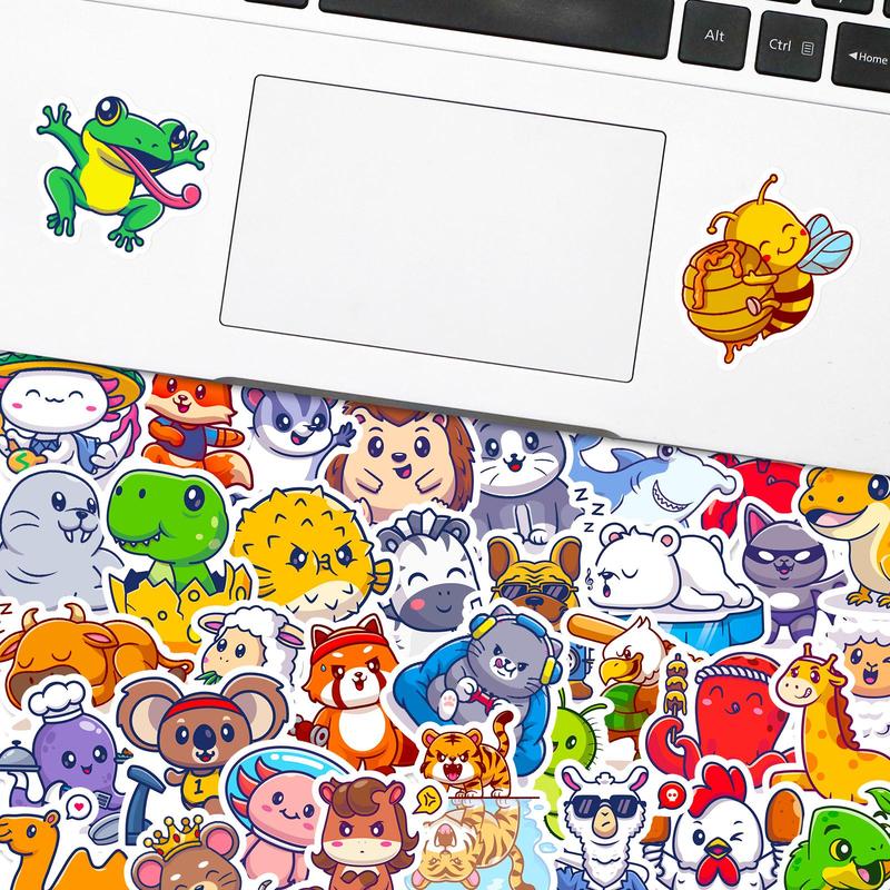 50pcs Cartoon Animal Pattern Sticker, Creative Multi-purpose Sticker For DIY Craft, Decoration, Hand Account