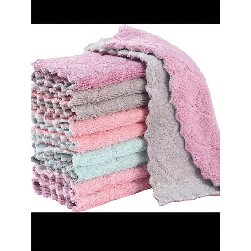 10 20pcs Kitchen Towels And Dishcloths Rag Set 9.4in*5.5in Small Dish Towels For Washing Dishes Dish Rags For Everyday Cooking Baking-Random Color,Kitchen,Bathroom,Home,Household Supplies