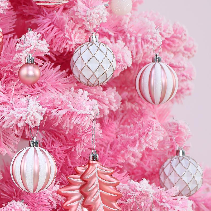 2024 106PCS Christmas Balls Ornaments Set, featuring colorful shatterproof plastic decorative baubles to enhance your festive atmosphere. Perfect for Christmas tree decor, holiday, wedding, and party decorations, with hanging hooks included.