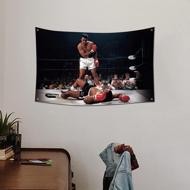 Muhammadd Ali Boxing Sports 3x5Ft Flag Tapestry for Wall Hanging College Dorm Room Man Cave Decorations Bedroom Living Room Banner