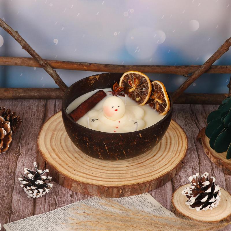 Snowman in Bowl Design Decorating Candle, 1 Count Festival Lovely Snowman Candle Bowl Decoration, Christmas Atmosphere Decorative Candle for Home Party Festival Decor, Christmas 2024 Ornament, Christmas Gift Ideas, Stocking Stuffers