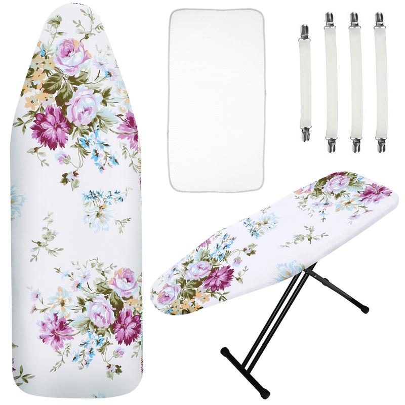 Ironing Board Cover and Pad 57.8×18.8in Ironing Board Cover with Elastic Edges Scorch Resistant Ironing Board Cover Set with Ironing Mat 4 Fasteners Easy Install Printed Pattern for Dorm Laundry