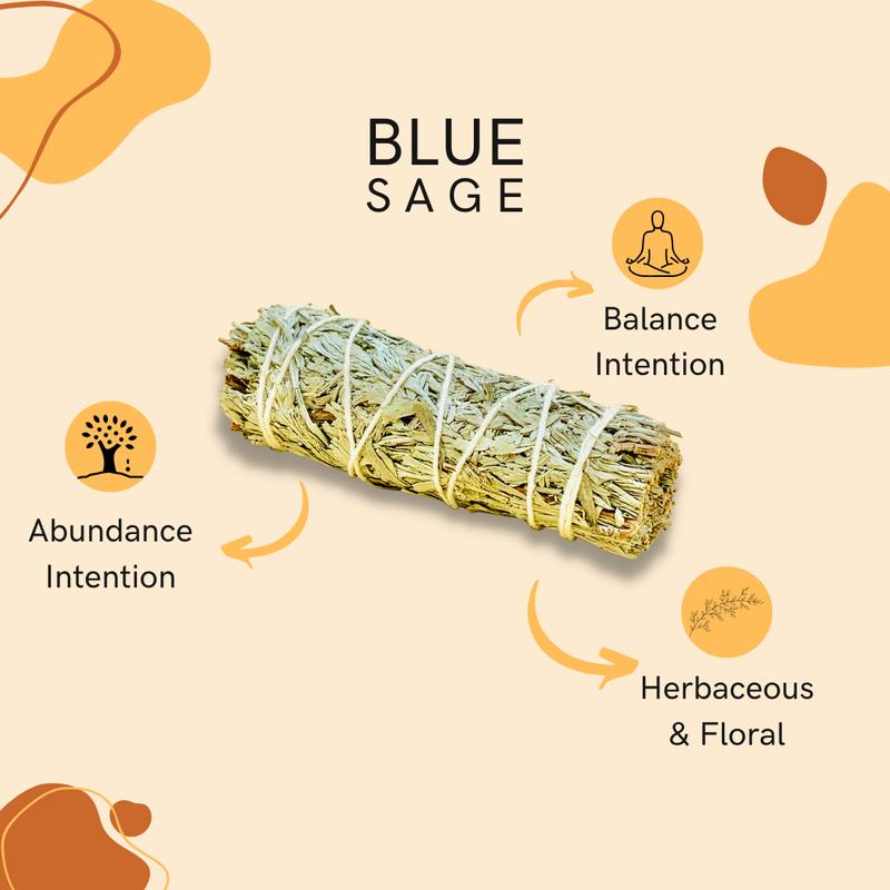 Blue Sage Smudging Stick Bundle (4 inches) Set Fragrance