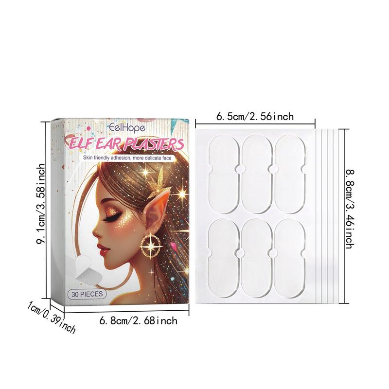 Elf Ear Sticker, 1 Box 2 Boxes Waterproof Self Adhesive Ear Sticker, Breathable Ear Sticker for Makeup, Cosplay, Costume Party