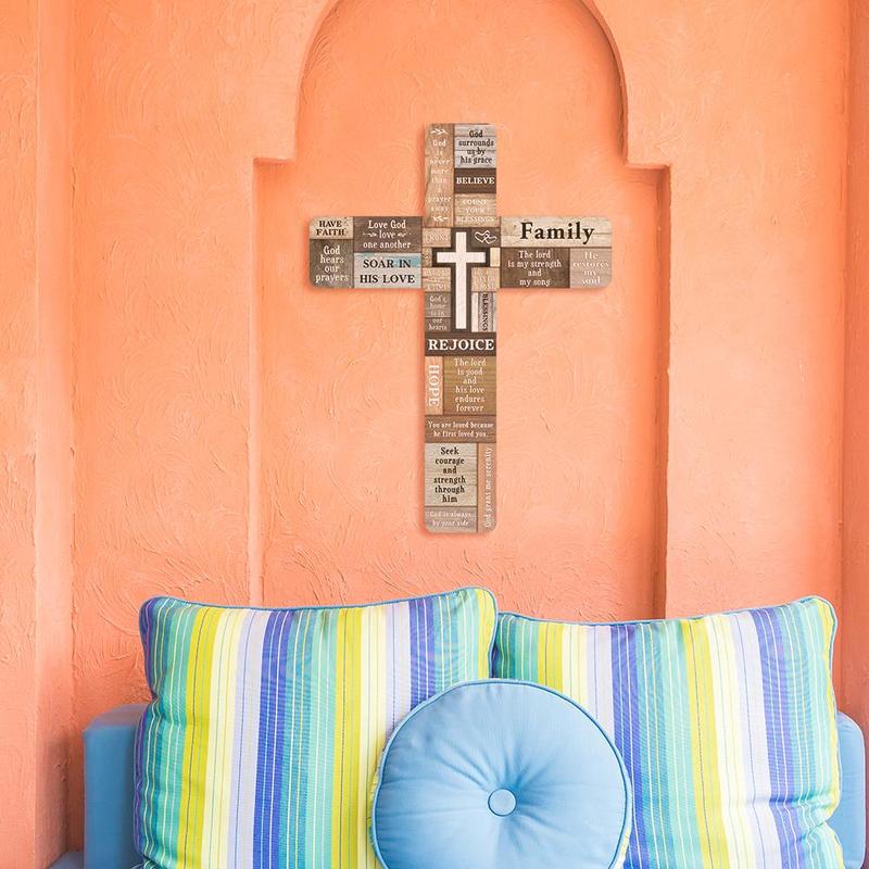 Wooden Wall Cross, 1 Count Wall Mounted Cross, Wall Art Decor for Home Church Farmhouse, Home Decor, Room Decor, Bedroom Decor