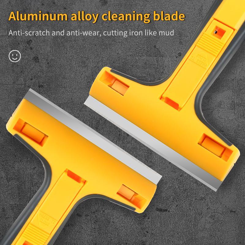 Cleaning Scraper, Aluminum Alloy Glass Scraper with 10pcs Blades, Household Cleaning Tool, Professional Cleaning Tool for Home & Office