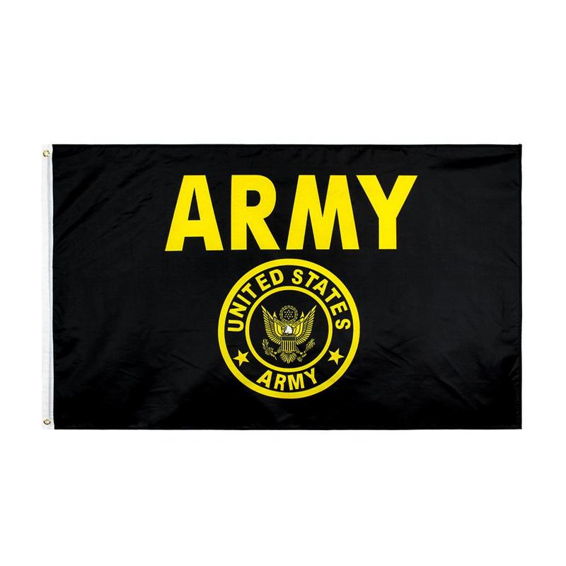 Army Flag with Gold Crest, 3x5 Military Flag, Double Stitched Edges Flag, Festive & Party Supplies for Home Garden Party, without Flag Pole