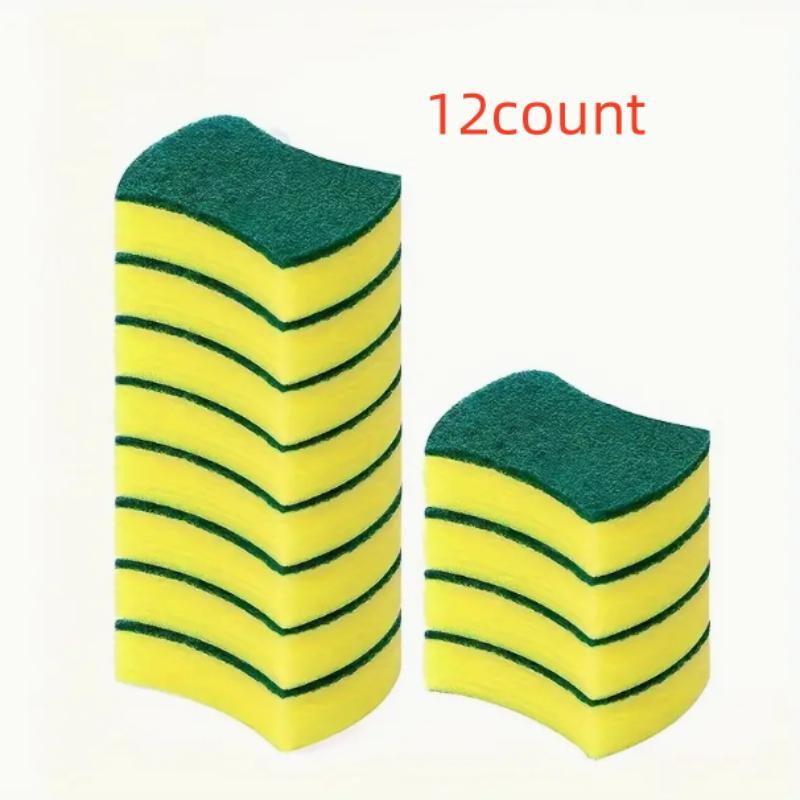 Double-sided Cleaning Sponge, 12pcs Durable Non-scratch Sponge Wipe, Water Absorbent Cleaning Tool, Cleaning Supplies for Home Kitchen