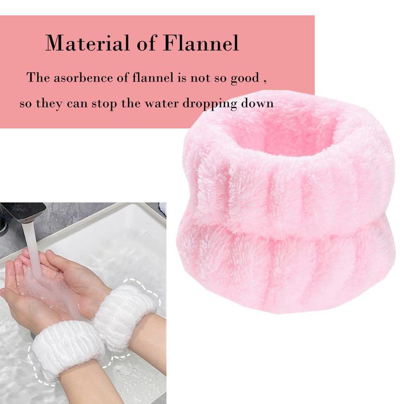 Spring Face Washing Wristband, 10pcs set Flannel Soft Wrist Towel, Comfortable Reusable Multifunctional Face Washing Wristband, Face Washing Wristband for Women & Girls