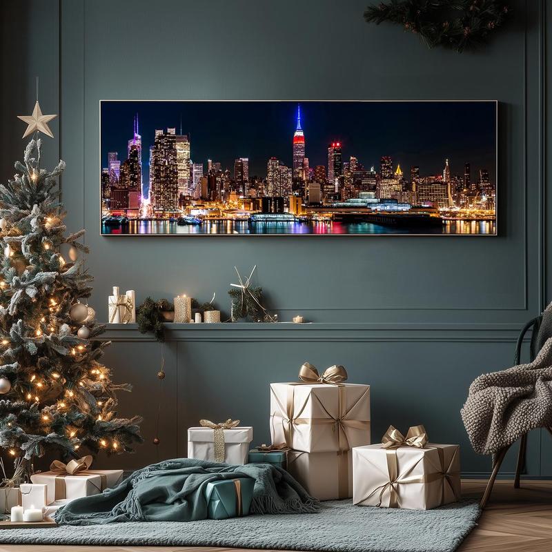 City Night View Canvas Poster without Frame, 1 Count Beautiful City Scenery Painting, Wall Decor for Home Living Room Bedroom Office