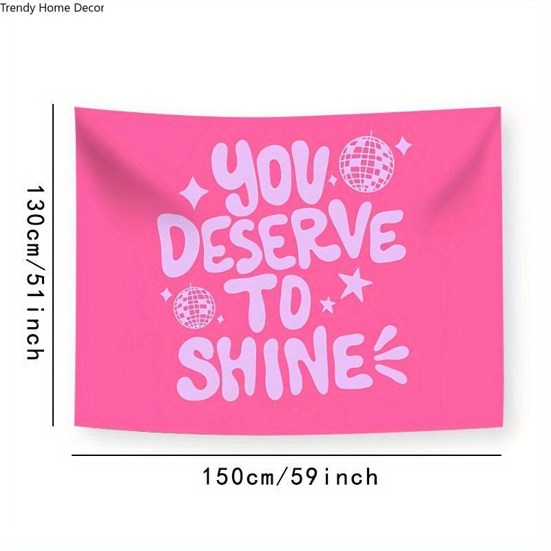 Christmas 2024 Ornament - Chic Pink Tapestry with Inspirational Quotes - Polyester Wall Hanging for Bedroom & Home Office Decor