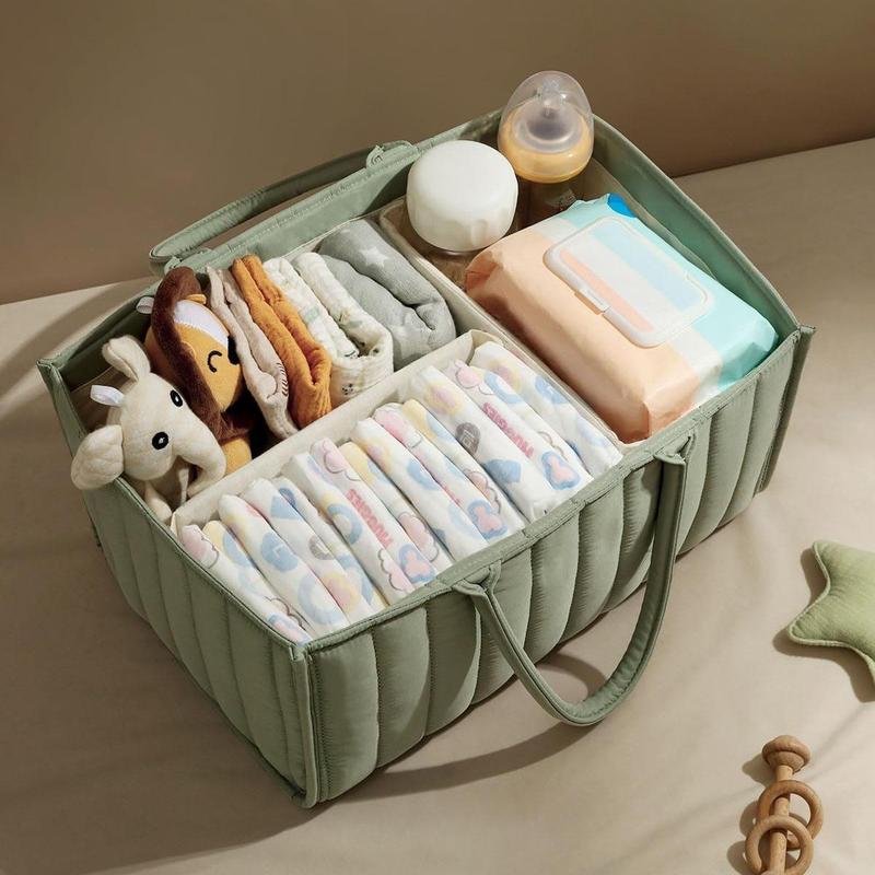 Multi-grid Storage Bag, 1 Count Large Capacity Baby Essentials Storage Bag with Handle, Multifunctional Storage Organizer for Home & Travel