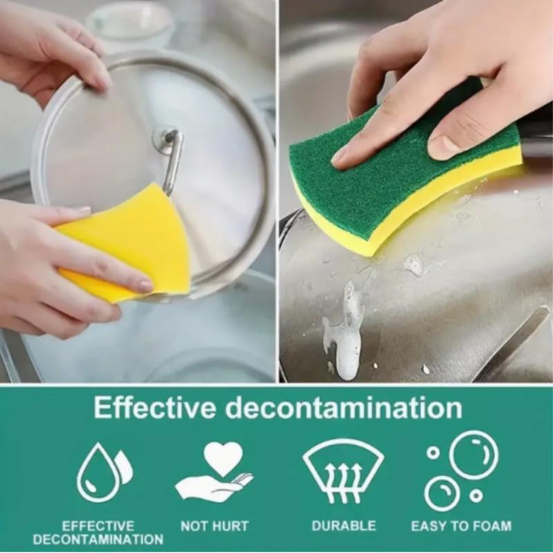 Double-sided Cleaning Sponge, 12pcs Durable Non-scratch Sponge Wipe, Water Absorbent Cleaning Tool, Cleaning Supplies for Home Kitchen