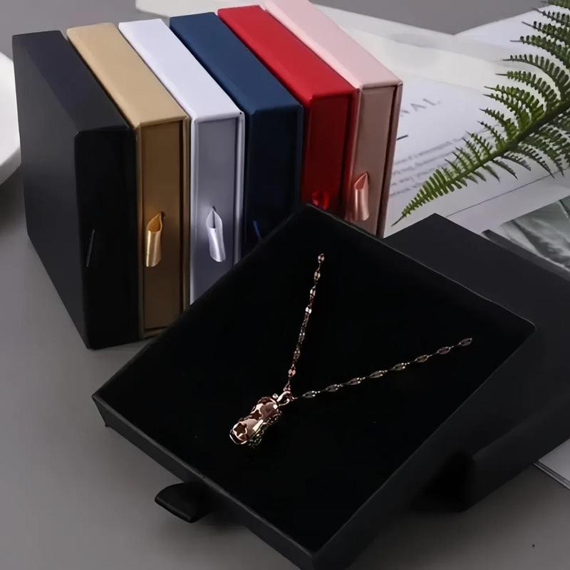 Jewelry Gift Box without Jewelry, 1 Count Durable Thick Cardboard Storage Box, Slide Out Drawer Gift Packaging for Ring, Necklace, Bracelet, Earrings