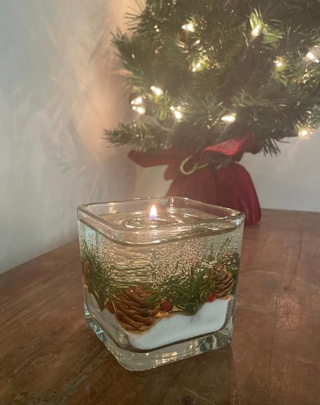 Winter Holiday Pine Gel Candle