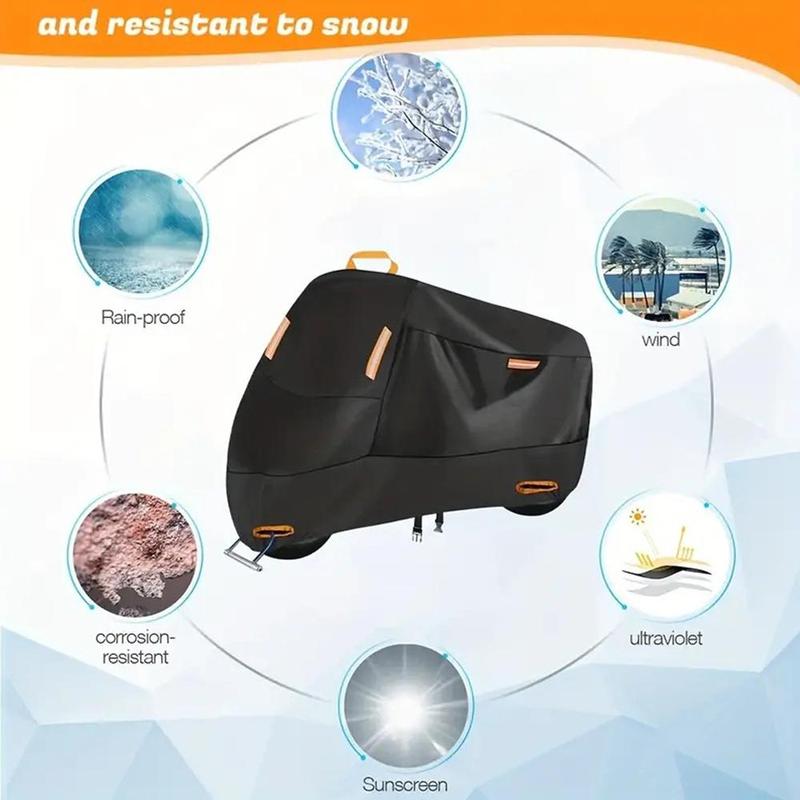 Motorcycle Waterproof Cover, Dustproof & Anti-theft Motorcycle Cover, Reflective Strip Design Universal Motorcycle Cover