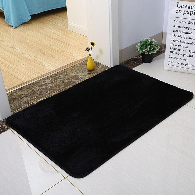 Comfortable Soft Cozy Solid Color Bathroom Mat, 1 Count Super Absorbent Washable Coral Fleece Bathmat, Non-slip Rug, Floor Mat for Kitchen Bedroom Living Room Washroom Toilet, Bathroom Accessories