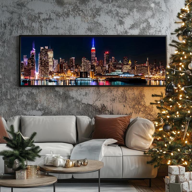 City Night View Canvas Poster without Frame, 1 Count Beautiful City Scenery Painting, Wall Decor for Home Living Room Bedroom Office