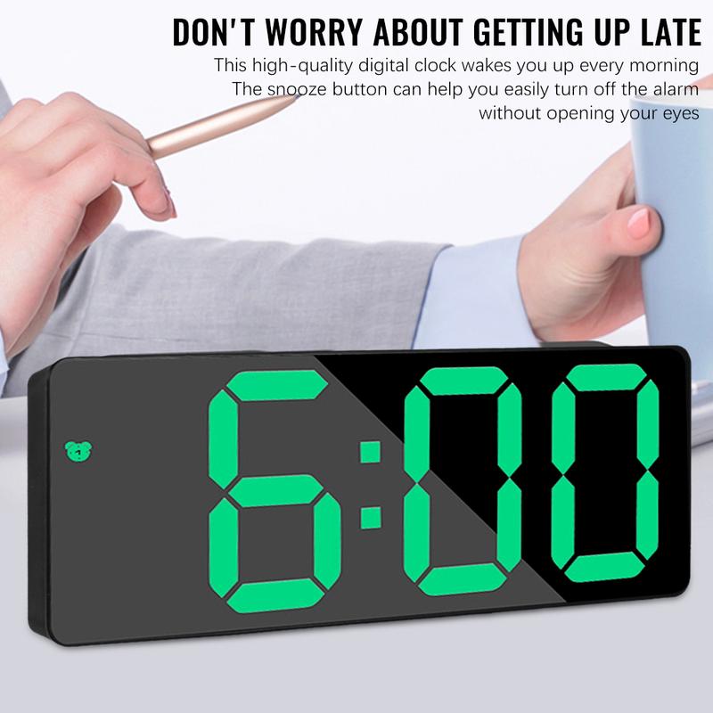 Birthday Gift Digital Alarm Clock LED Travel Alarm Clocks with Snooze Button Brightness Adjustable