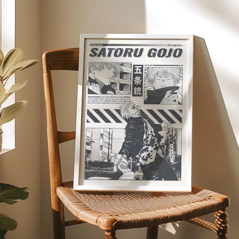 Jujutsu Kaisen Satoru Gojo Manga Poster, Gojo Satoru Sensei JJK Anime Manga Posters (NO FRAME)