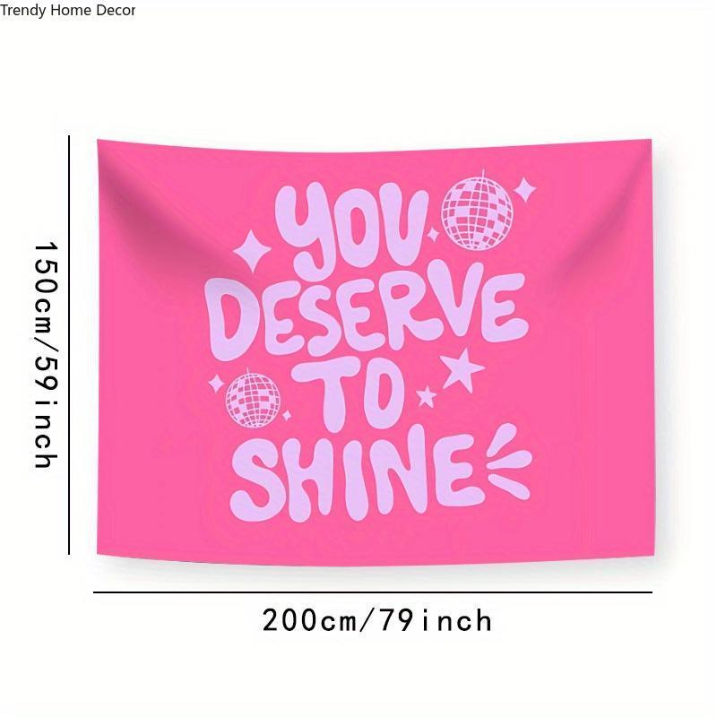 Christmas 2024 Ornament - Chic Pink Tapestry with Inspirational Quotes - Polyester Wall Hanging for Bedroom & Home Office Decor