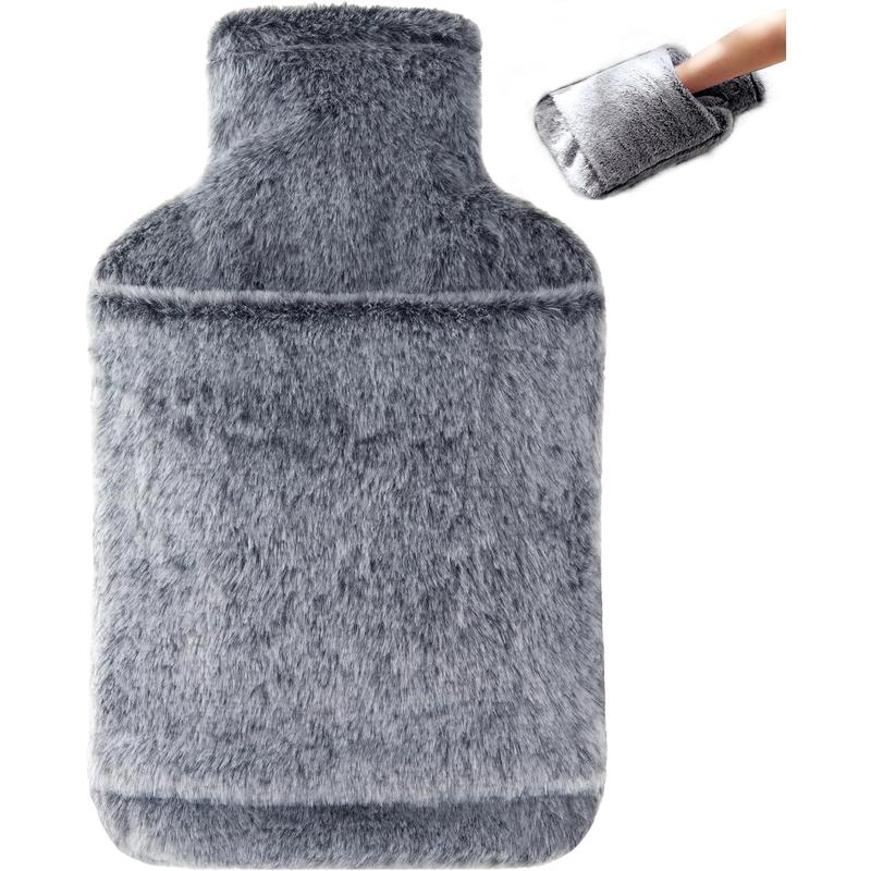 Hot Water Bottle with Cover - 2L Hot Water Bottle with Hand Pocket for Warming Hands and Feet