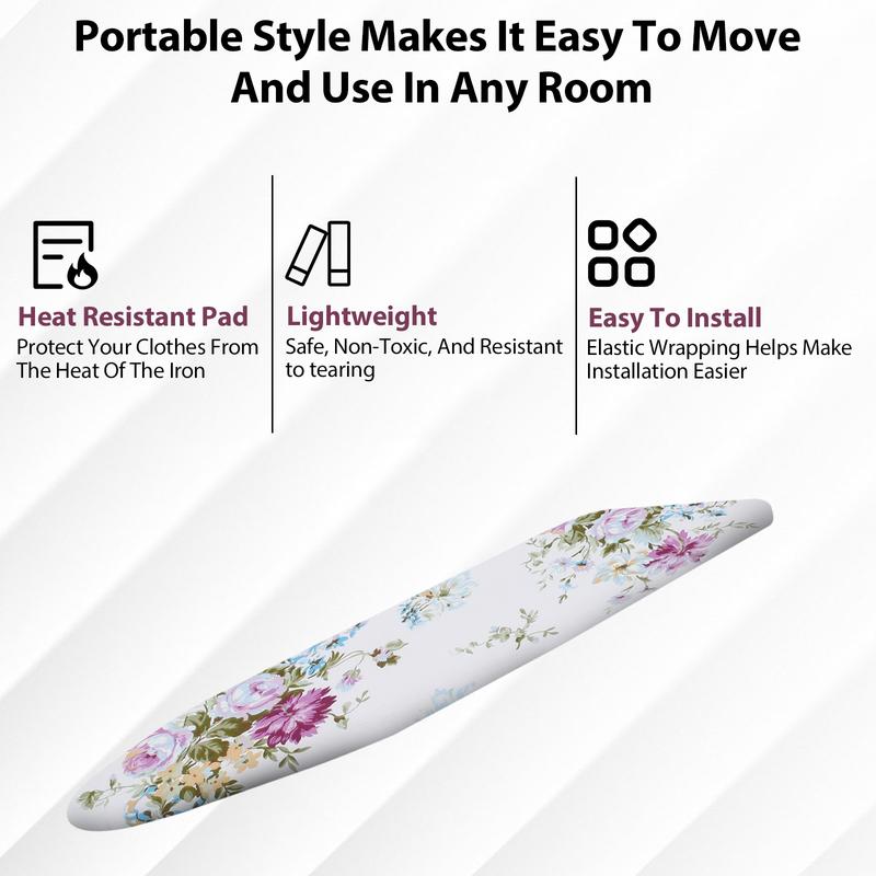 Ironing Board Cover and Pad 57.8×18.8in Ironing Board Cover with Elastic Edges Scorch Resistant Ironing Board Cover Set with Ironing Mat 4 Fasteners Easy Install Printed Pattern for Dorm Laundry